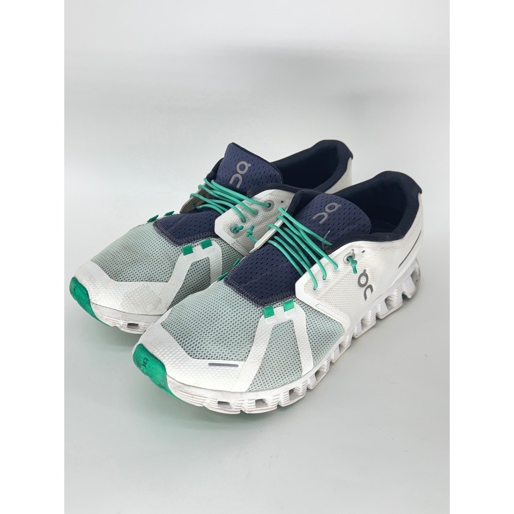 On Cloud 5 Push Running Shoes Men's 9.5 Ivory/Creek Low Top Athletic Sneakers